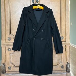 Women’s Black Double-Breasted Coat
